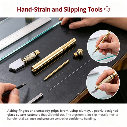 Diamond Head Glass Cutter Tool for 3-15mm Glass & Mirrors, Heavy Duty Steel Blade🛠️