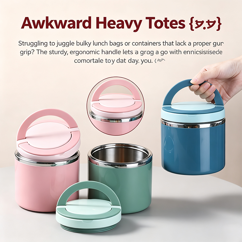 Stainless Steel Bento Style Boxed Lunch Box with Handle - Leakproof, Stackable🍱