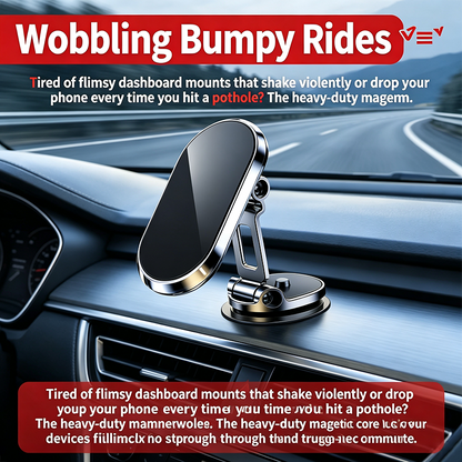 Foldable Metal Magnetic Car Phone Holder - 360° Rotating📱