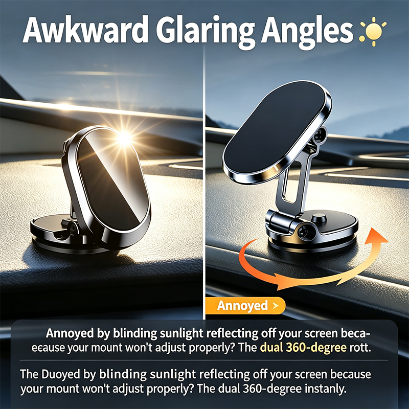 Foldable Metal Magnetic Car Phone Holder - 360° Rotating📱