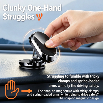 Foldable Metal Magnetic Car Phone Holder - 360° Rotating📱