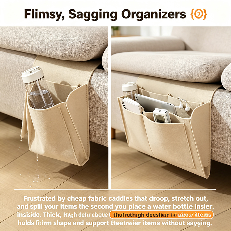 Bedside Caddy, 5 Pockets Felt Bedside Storage Organizer, Hanging Storage Organizer 🛏️