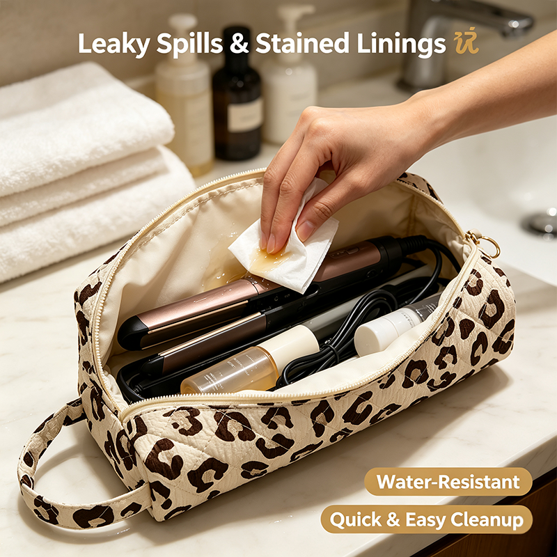 Quilted Multi‑Purpose Storage Bag, Portable Zipper Cosmetic Makeup Pouch 🎒