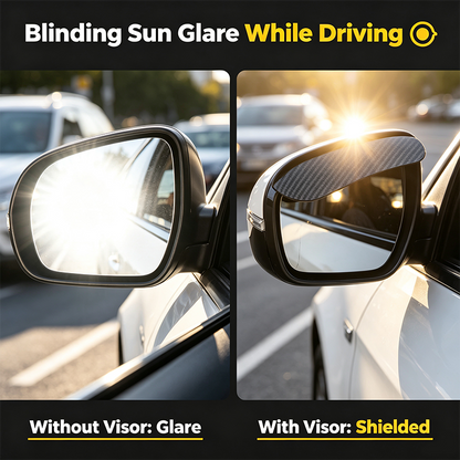 2PCS Car Side Mirror Rain Guards - Carbon Look ABS Visor Covers 🌧️