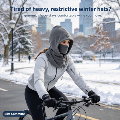 2-Piece Integrated Flannel Warm Face Mask and Hat, Windproof and Warm🌬️
