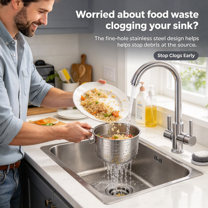 1 Count Stainless Steel Sink Hanging Drain Basket, with Handle Fast Draining🧺