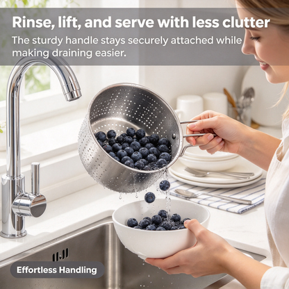 1 Count Stainless Steel Sink Hanging Drain Basket, with Handle Fast Draining🧺