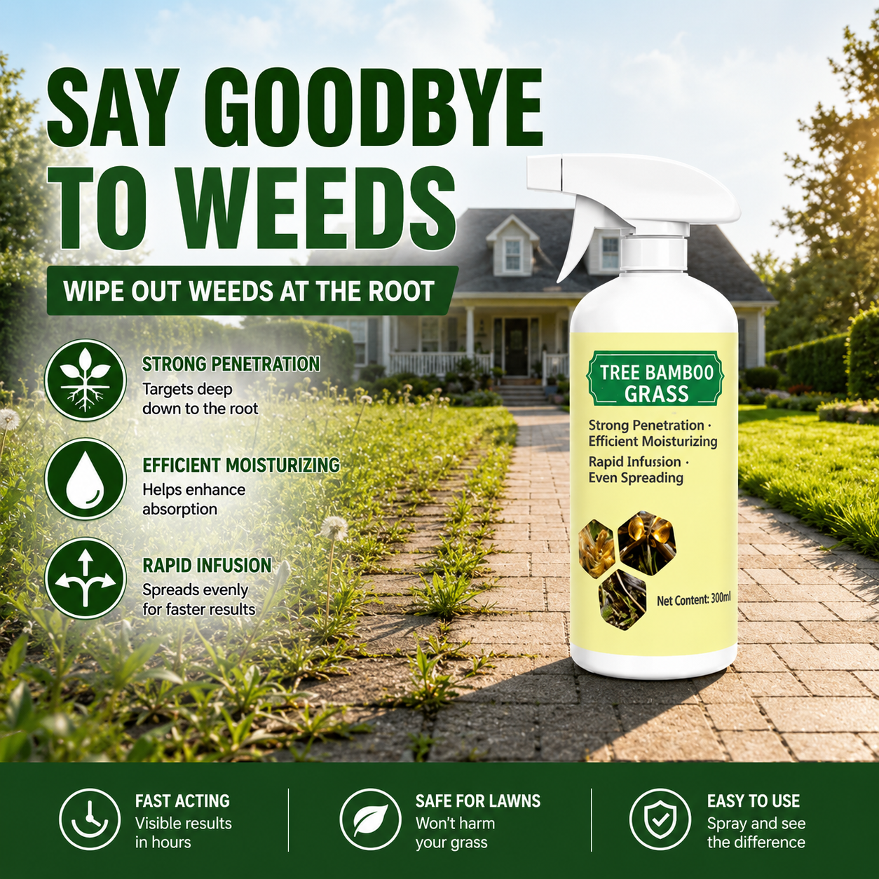 Fast-ActingNatural Weed &Grass Killer Spray🌿