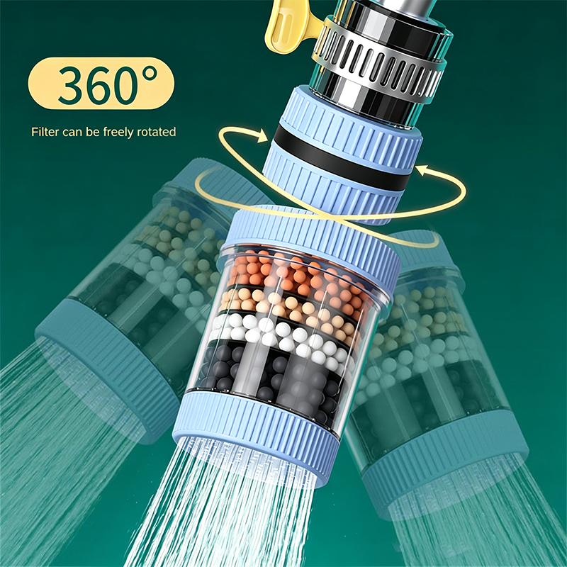 1 Count, 6 Layer Filtration Faucet Water Filter 360 Degrees Rotatable Splash Free💧