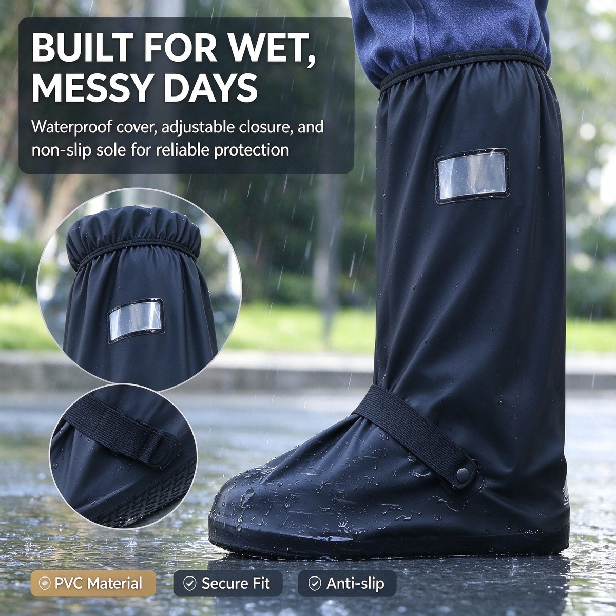 Waterproof Rain Boot Shoe Cover Non-Slip Waterproof Boot Covers 👟