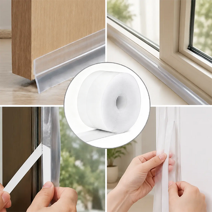 Adhesive Weather Stripping, 32.8Ft x1.38in Draught Excluder Insulation Tape for Doors, Windows, Shower Sealing🏡
