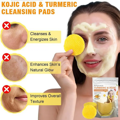 Turmeric & Kojic Acid Cleansing Pads - 20pcs NormalSkin Gentle Facial Cleanser Pads 🧖‍♀️