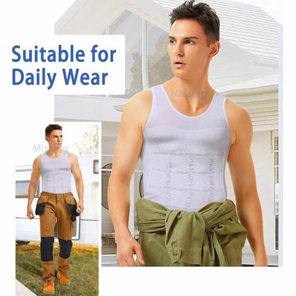 Men Round Neck Compression Tank Top,Men Shaping Vest,Men Sleeveless Shirt Shapewear💪 ✨