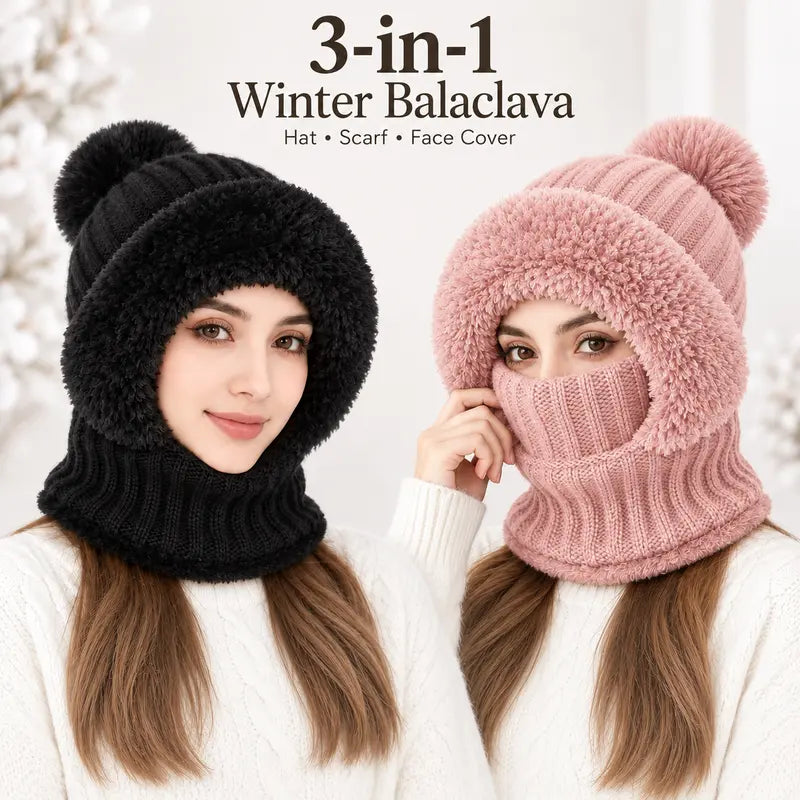 Girls' 3-in-1 Fleece Winter Balaclava - Keep Warm Face Covers & Mask 👧❄️