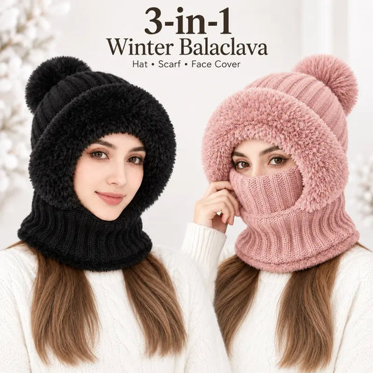 Girls' 3-in-1 Fleece Winter Balaclava - Keep Warm Face Covers & Mask 👧❄️