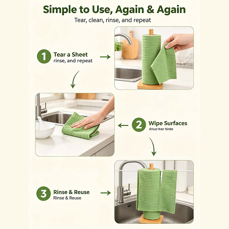 Tearable Plush Cleaning Cloth Roll, for daily household cleaning🧽✨