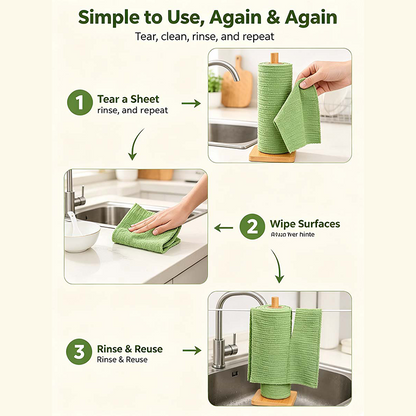 Tearable Plush Cleaning Cloth Roll, for daily household cleaning🧽✨