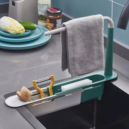 Retractable Sink Shelf — Adjustable-Length Sink Organizer🚰