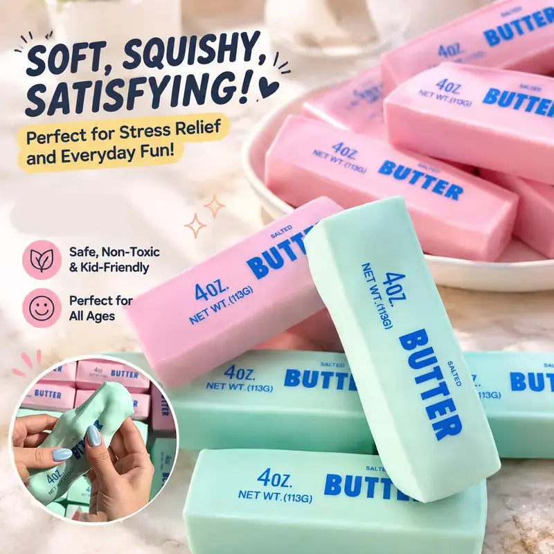 Crunchy Sound Butter Bar Squishy Toy Soft Squeeze Fidget🧽