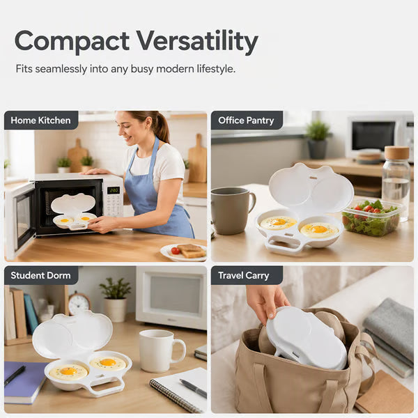 2-Pack Easy-To-Clean Microwave Omelette Maker, Multifunctional Egg Poacher, Non-Stick🍳