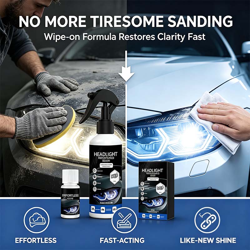 Automotive Headlight Restoration Kit: Fast & Easy Car Headlight Cleaner for Oxidized🚗