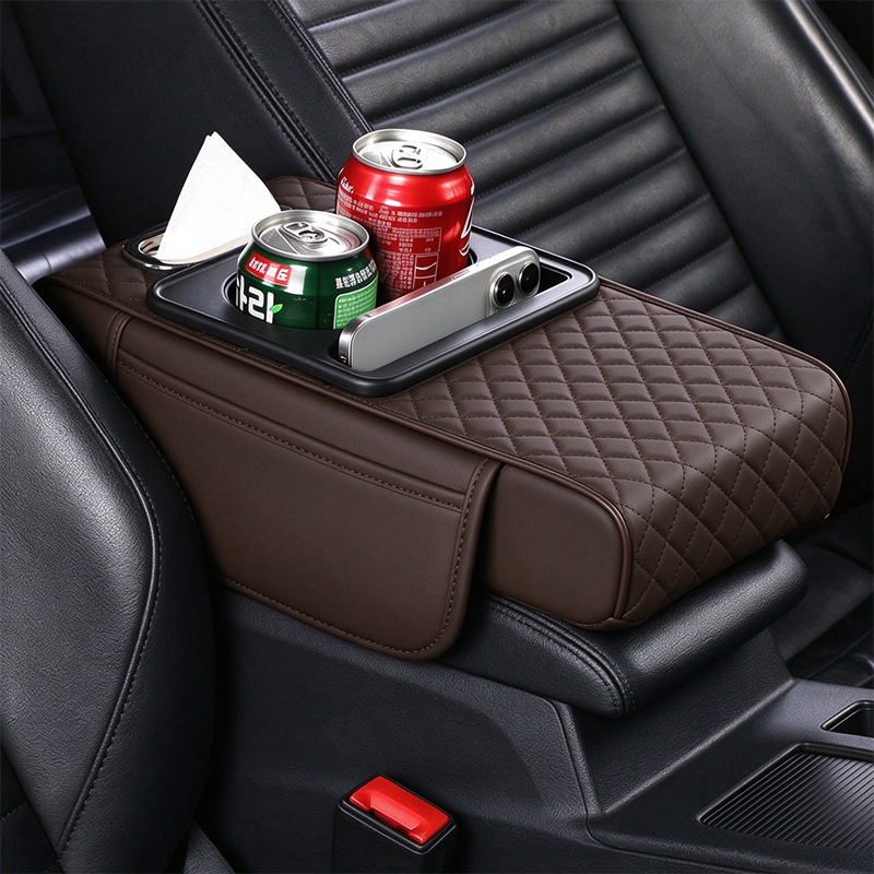 Multifunctional Car Armrest Box Cushion with Built-in Storage Bag🚙