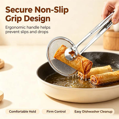2-in-1 Oil-Frying Filter Clip, Kitchen Food Strainer Tongs for Fried Food🍟✨