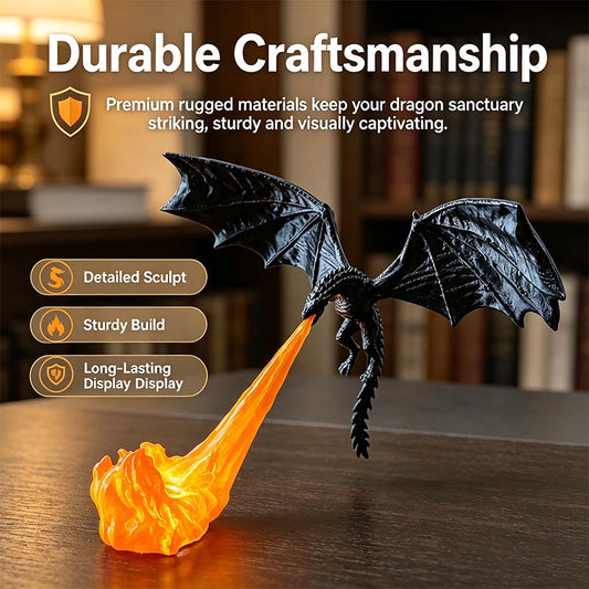 Dragon Flame Book Nook with Light | 3D Printed Mystical Dragon Bookshelf Decor🐉