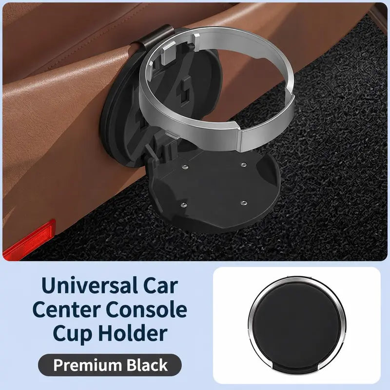 Universal Foldable Car Cup Holder with Hook, Space-Saving Vehicle Drink Holder for Bottles☕