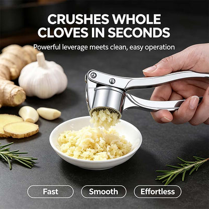 Stainless Steel Garlic Press, Heavy Duty Manual Garlic Crusher Tool🧄