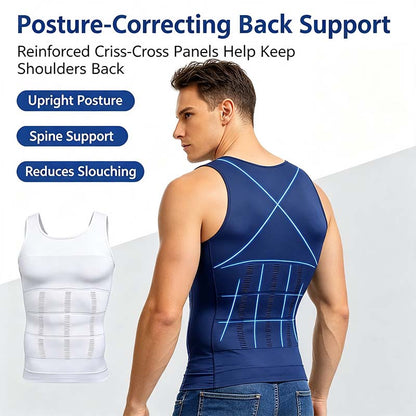 Men Round Neck Compression Tank Top,Men Shaping Vest,Men Sleeveless Shirt Shapewear💪 ✨