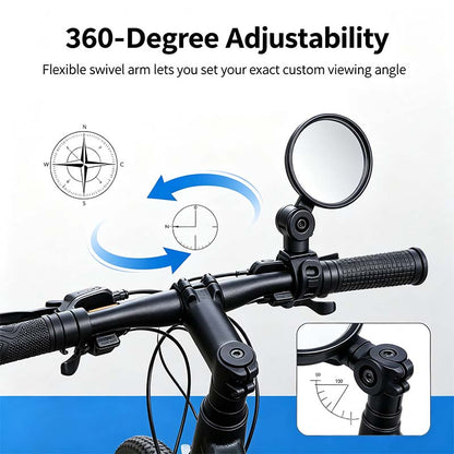 2 Counts, Bicycle Handlebar Convex Rearview Mirror, Multi-angle Adjustable Shatter Resistant🚲