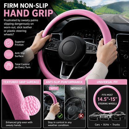 Universal Silicone Steering Wheel Cover, Non-Slip Soft Grip All Season Car 🚗