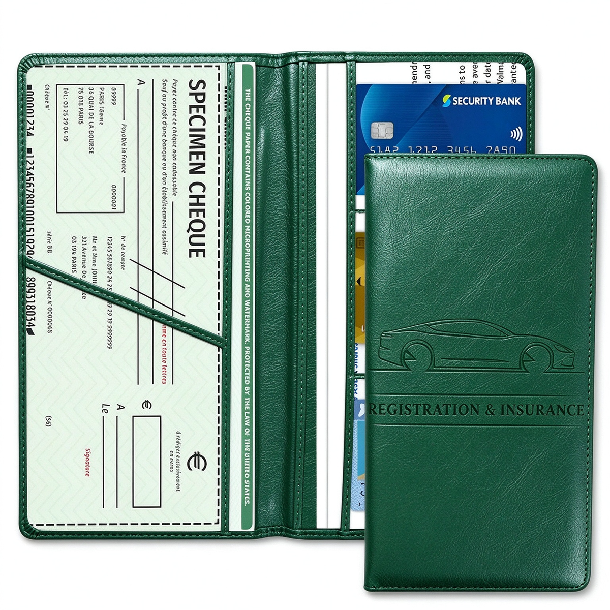 Car Registration & Insurance Card Holder, Magnetic Closure Vehicle Organizer 💳