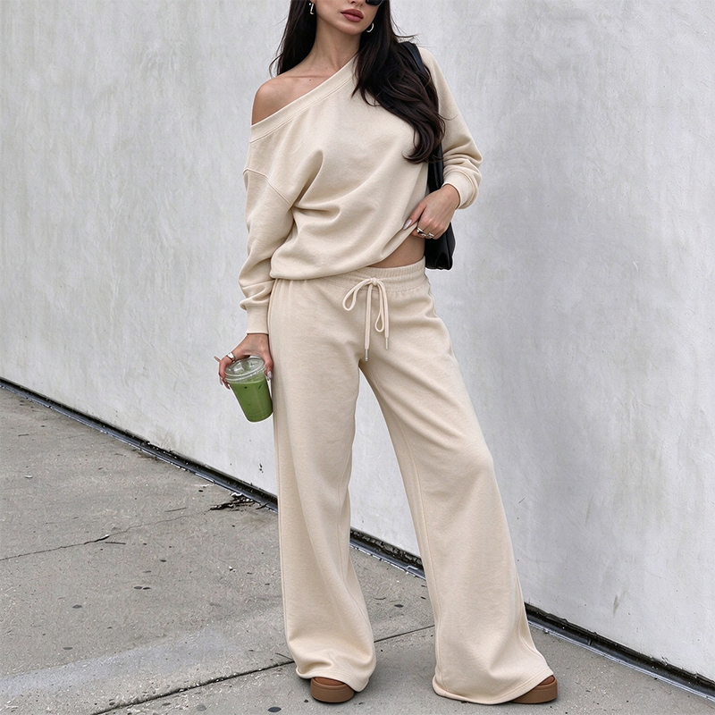Women's Long Sleeve Jumper & Pants, 2 Piece Outfit Set, Fall Basic Sweatsuit Outfits, Clothes 🧥👖