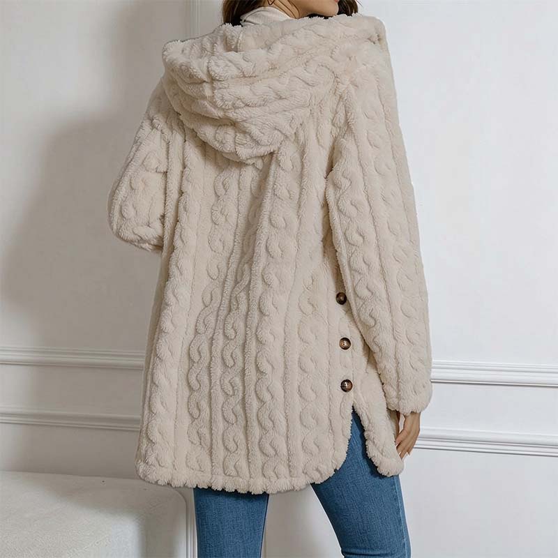 Women's Hooded Double-Sided Fleece Cardigan Long Sleeve Casual Warm Outerwear 🧥