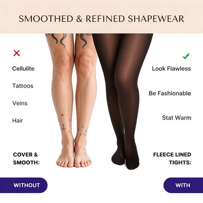 Women's Sheer-Panel Fleece-Lined Tights Bodysuit - Tummy Control 🖤