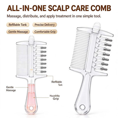 Scalp Oil Applicator Comb, Refillable Hair Treatment Bottle with Massage Comb 💆‍♀️