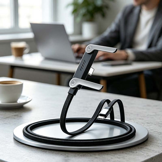 Invisible Stand Type-C Charger Cable - 240W Super Fast Charging 2-in-1 Electronic Cord 🔌