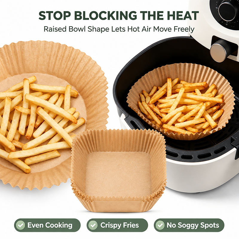 100Pcs Parchment Paper,Air Fryer Paper Liners, Air Fryer Liners Disposable🍳