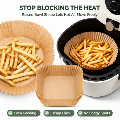 100Pcs Parchment Paper,Air Fryer Paper Liners, Air Fryer Liners Disposable🍳