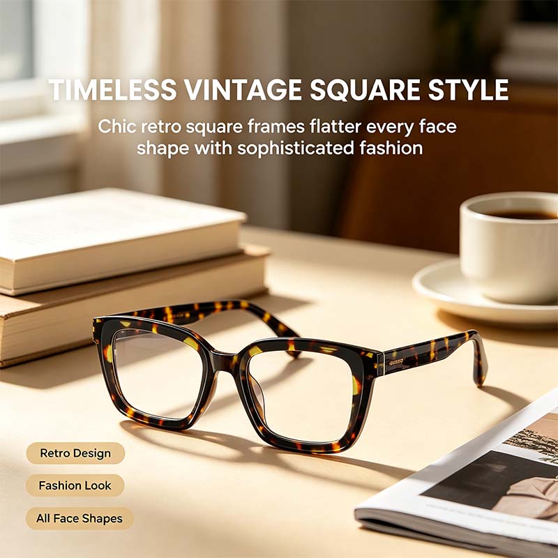 Lightweight Tortoiseshell Square Reading Glasses for Women & Men - Blue Light Blocking👓✨