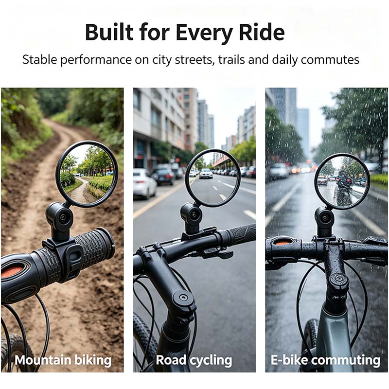 2 Counts, Bicycle Handlebar Convex Rearview Mirror, Multi-angle Adjustable Shatter Resistant🚲