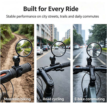 2 Counts, Bicycle Handlebar Convex Rearview Mirror, Multi-angle Adjustable Shatter Resistant🚲
