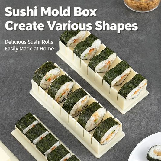 DIY Sushi Maker Mold Set, HIPS Non-Stick Sushi Rolling Tool with Cutting Groove🍣