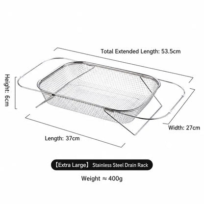 Stainless Steel Over-The-Sink Colander Strainer Basket🧺