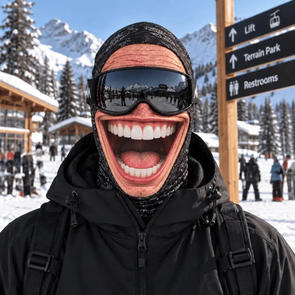 Realistic Face Balaclava – Funny Ski & Snowboard Mask for Cold Weather Adventures🎿
