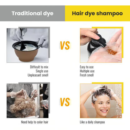 3-In-1 Hair Dye Shampoo, Gray Hair Coverage🧴