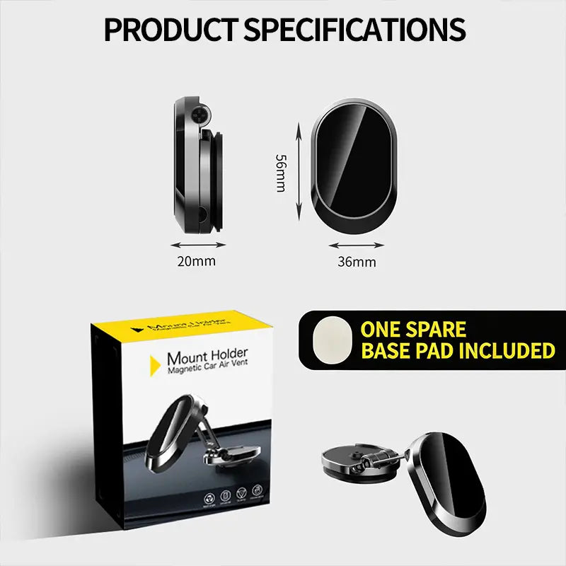 Foldable Metal Magnetic Car Phone Holder - 360° Rotating📱
