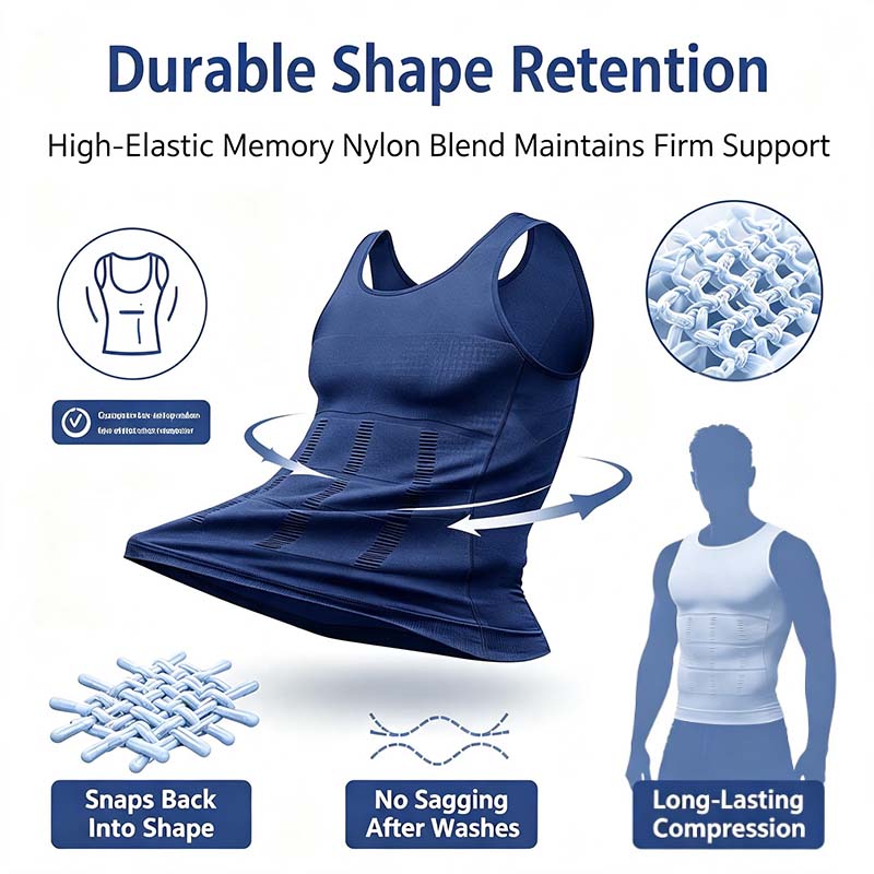 Men Round Neck Compression Tank Top,Men Shaping Vest,Men Sleeveless Shirt Shapewear💪 ✨